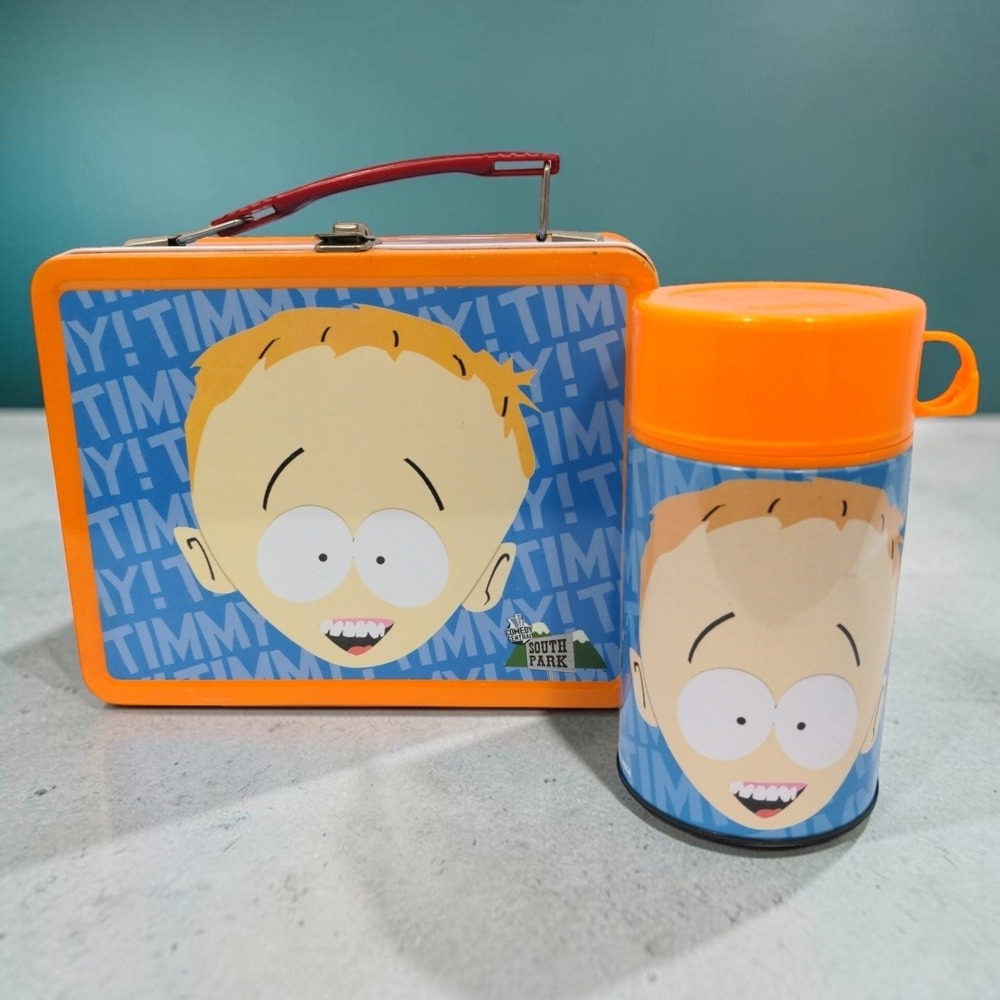 VTG 2001 South Park Timmy Metal Lunch Box W/ Thermos NECA Comedy Central Set Y2K